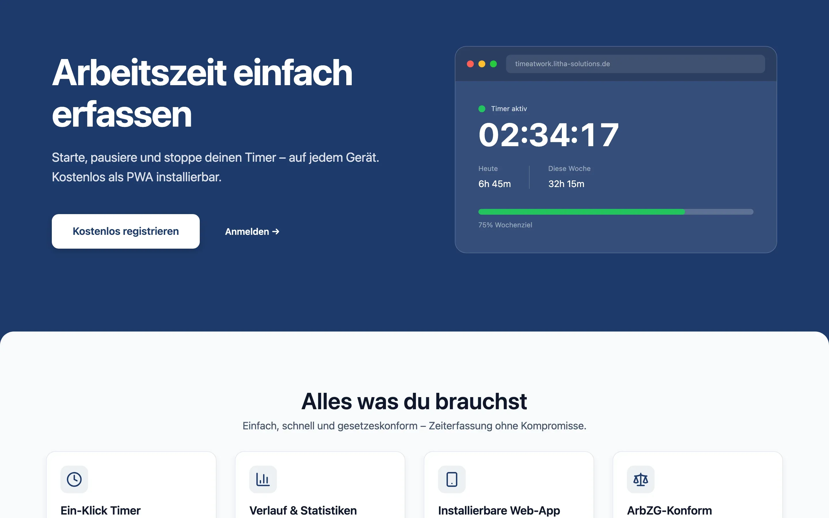 Time at Work in a browser